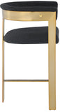 Romeo Counter Stool Set - Modern Vegan Leather Design with Elegant Brushed Gold Frame for Dining Rooms