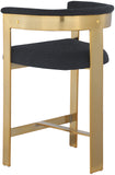 Romeo Counter Stool Set - Modern Vegan Leather Design with Elegant Brushed Gold Frame for Dining Rooms