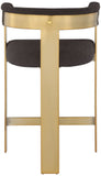 Romeo Counter Stool Set - Modern Vegan Leather Design with Elegant Brushed Gold Frame for Dining Rooms