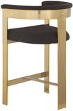 Romeo Counter Stool Set - Modern Vegan Leather Design with Elegant Brushed Gold Frame for Dining Rooms