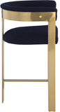 Romeo Counter Stool Set - Modern Vegan Leather Design with Elegant Brushed Gold Frame for Dining Rooms