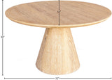 Linette Solid White Oak Mid Century Dining Table with Elegant Tapered Base & Rustic Finish