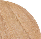 Linette Solid White Oak Mid Century Dining Table with Elegant Tapered Base & Rustic Finish