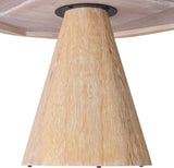 Linette Solid White Oak Mid Century Dining Table with Elegant Tapered Base & Rustic Finish