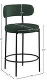 Beacon Stool Set of 2 - Modern Counter Height Stools with Elegant Curved Backs and Sturdy Frame