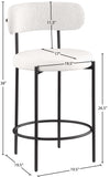 Beacon Stool Set of 2 - Modern Counter Height Stools with Elegant Curved Backs and Sturdy Frame