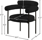 Blake Contemporary Dining Chairs Set of 2 - Stylish Soft Faux Leather and Durable Metal Frame