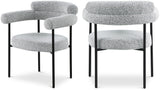 Blake Contemporary Dining Chairs Set of 2 - Stylish Soft Faux Leather and Durable Metal Frame