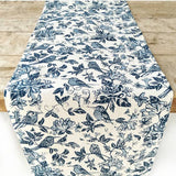 French Home Honeysuckle Table Runner - Indigo