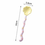Cute Ceramic Clover Long Handle Coffee Spoon