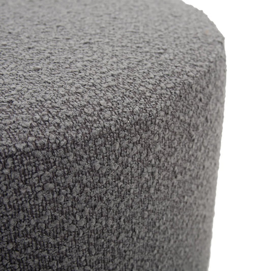 Universal Round Ottoman Cover Barbet Charcoal