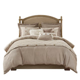 Button Accent Taupe Duvet Cover Set with Removable Insert