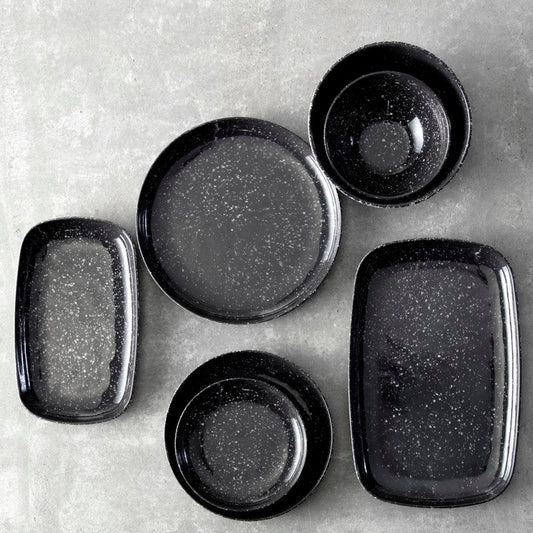 Camp Charcoal Coupe Platter 11x7"