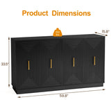 60'' Large Buffet Cabinet with Storage, Fluted Sideboard Wit