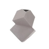 Taupe Ceramic Cubic Vase Small