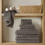 400GSM Plush Terry Quick Dry 100% Cotton Towel Set, Grey