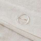 Refined Embroidered Linen Blend Duvet Cover Set, White/Gray