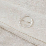 Refined Embroidered Linen Blend Duvet Cover Set, White/Gold