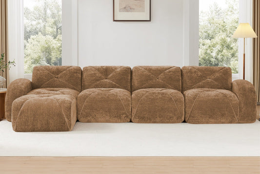 MYLO 140" 4-Seater Sofa with 1 Ottoman