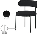 Beacon Boucle Fabric Dining Chair Set - Contemporary Design with Sturdy Iron Frame for Comfort