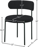 Beacon Boucle Fabric Dining Chair Set - Contemporary Design with Sturdy Iron Frame for Comfort