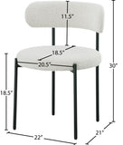 Beacon Boucle Fabric Dining Chair Set - Contemporary Design with Sturdy Iron Frame for Comfort