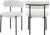 Beacon Boucle Fabric Dining Chair Set - Contemporary Design with Sturdy Iron Frame for Comfort