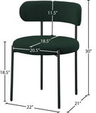 Beacon Boucle Fabric Dining Chair Set - Contemporary Design with Sturdy Iron Frame for Comfort