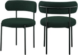 Beacon Boucle Fabric Dining Chair Set - Contemporary Design with Sturdy Iron Frame for Comfort