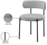 Beacon Boucle Fabric Dining Chair Set - Contemporary Design with Sturdy Iron Frame for Comfort