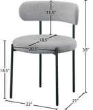 Beacon Boucle Fabric Dining Chair Set - Contemporary Design with Sturdy Iron Frame for Comfort