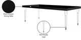 Bethany Contemporary Dining Table with Glossy Finish and Clear Acrylic Legs for Elegant Spaces