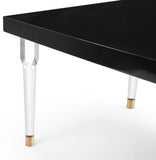 Bethany Contemporary Dining Table with Glossy Finish and Clear Acrylic Legs for Elegant Spaces