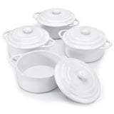 Kook Mini Ceramic Casserole Dishes with Lids, 4-Pack