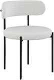 Beacon Boucle Fabric Dining Chair Set - Contemporary Design with Sturdy Iron Frame for Comfort