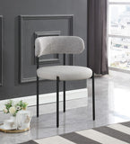Beacon Boucle Fabric Dining Chair Set - Contemporary Design with Sturdy Iron Frame for Comfort