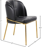 Jagger Contemporary Dining Chair Set of 2 with Soft Cushioning and Stylish Brushed Gold Legs