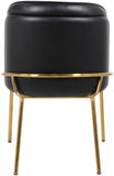 Jagger Contemporary Dining Chair Set of 2 with Soft Cushioning and Stylish Brushed Gold Legs
