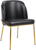 Jagger Contemporary Dining Chair Set of 2 with Soft Cushioning and Stylish Brushed Gold Legs