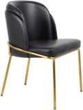 Jagger Contemporary Dining Chair Set of 2 with Soft Cushioning and Stylish Brushed Gold Legs