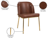 Jagger Contemporary Dining Chair Set of 2 with Soft Cushioning and Stylish Brushed Gold Legs