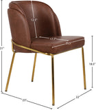 Jagger Contemporary Dining Chair Set of 2 with Soft Cushioning and Stylish Brushed Gold Legs