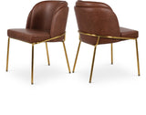 Jagger Contemporary Dining Chair Set of 2 with Soft Cushioning and Stylish Brushed Gold Legs