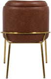 Jagger Contemporary Dining Chair Set of 2 with Soft Cushioning and Stylish Brushed Gold Legs
