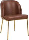 Jagger Contemporary Dining Chair Set of 2 with Soft Cushioning and Stylish Brushed Gold Legs