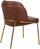 Jagger Contemporary Dining Chair Set of 2 with Soft Cushioning and Stylish Brushed Gold Legs