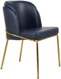 Jagger Contemporary Dining Chair Set of 2 with Soft Cushioning and Stylish Brushed Gold Legs