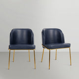 Jagger Contemporary Dining Chair Set of 2 with Soft Cushioning and Stylish Brushed Gold Legs