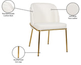 Jagger Contemporary Dining Chair Set of 2 with Soft Cushioning and Stylish Brushed Gold Legs