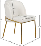Jagger Contemporary Dining Chair Set of 2 with Soft Cushioning and Stylish Brushed Gold Legs